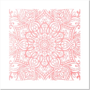 Light Pink Boho Mandala Tapestry Pattern Posters and Art